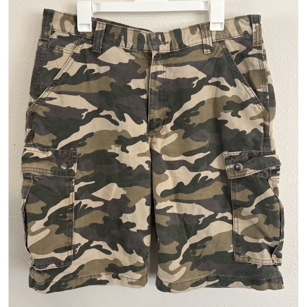 Carhartt Rugged Cargo Camo Shorts Mens 36 Relaxed Fit 100279-294 Khaki Workwear